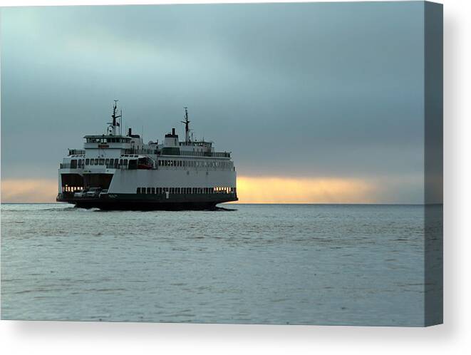 Ferry Sealth Canvas Print featuring the photograph Ferry Sealth in the Fog by E Faithe Lester