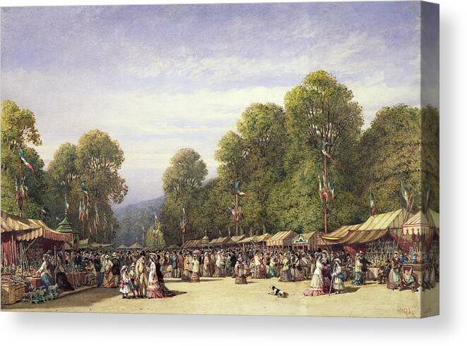 Fair Canvas Print featuring the drawing Festival At St. Cloud, C.1860 by William Wyld
