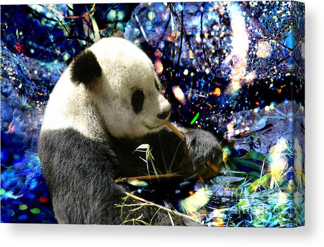 Festive Panda Canvas Print featuring the photograph Festive Panda by Mariola Bitner