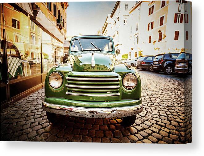 Car Canvas Print featuring the photograph Fiat 500 C Topolina Vintage Classic Car by Piola666