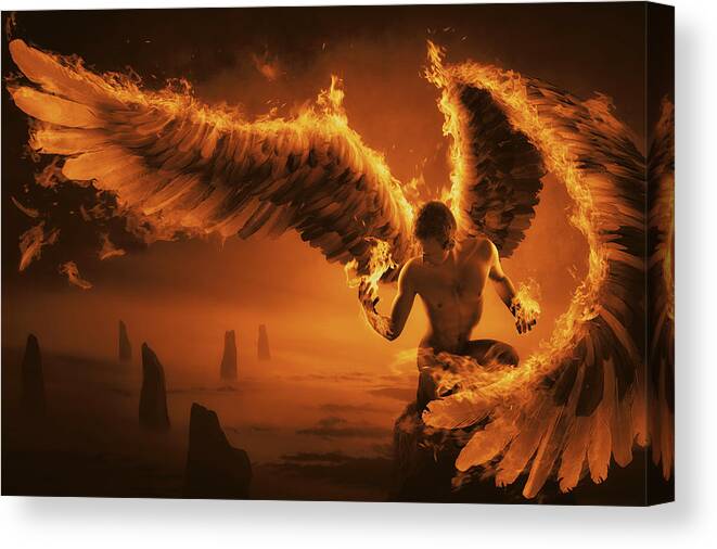 Fire Canvas Print featuring the photograph Fiery by Christophe Kiciak