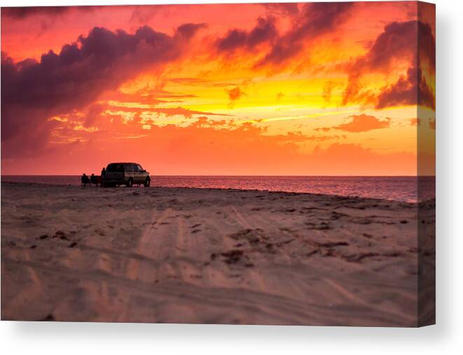 Brian Caldwell Canvas Print featuring the photograph Fire in the Sky by Brian Caldwell