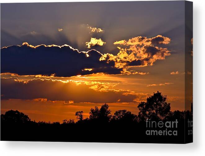 Sunset Canvas Print featuring the photograph Fire In The Sky by Dan Hefle