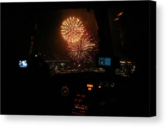 Fire Works Canvas Print featuring the photograph Fire in the Sky by Paul Job