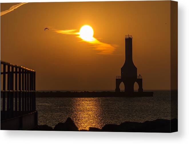 Sunrise Canvas Print featuring the photograph Fire Sky II by James Meyer