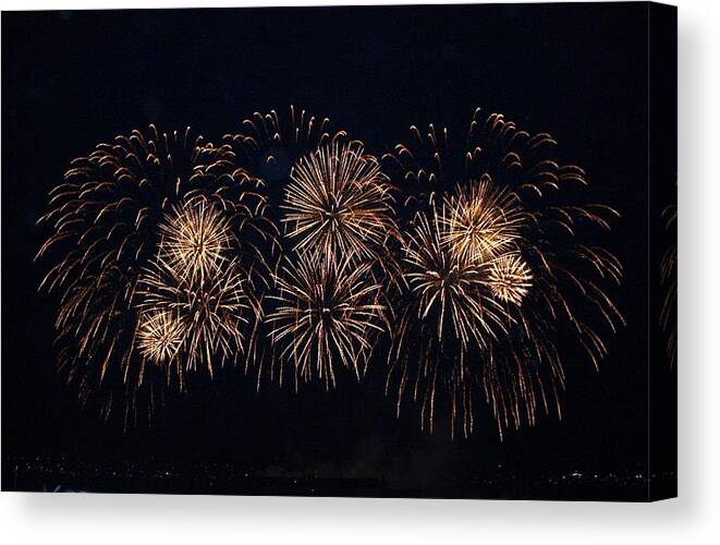 Fireworks Canvas Print featuring the photograph Fireworks by Gerry Bates
