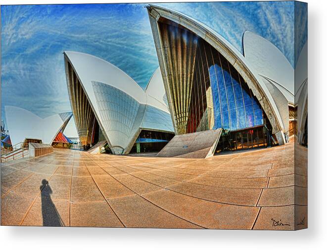 Australia Canvas Print featuring the photograph Fish-Eyeing the Opera House by Peggy Dietz