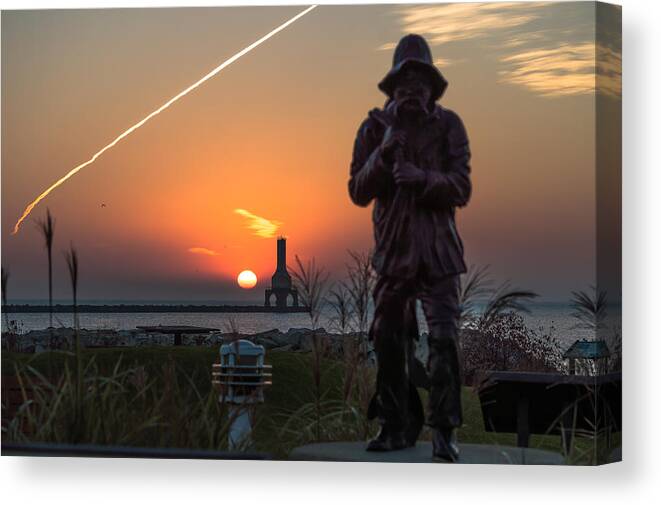 Fisherman Canvas Print featuring the photograph Fisherman Sunrise by James Meyer