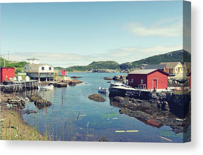 Built Structure Canvas Print featuring the photograph Fishing Town Of Salvage by Brytta