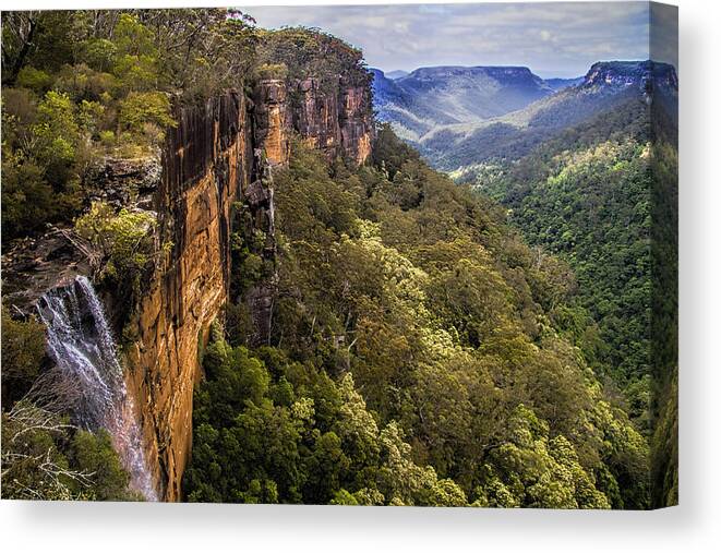 Nsw Canvas Print featuring the photograph Fitzroy Falls in Kangaroo Valley Australia by David Smith