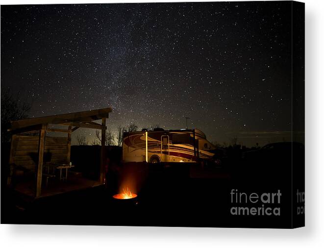 Milkyway Canvas Print featuring the photograph Five billion Star Hotel by Melany Sarafis