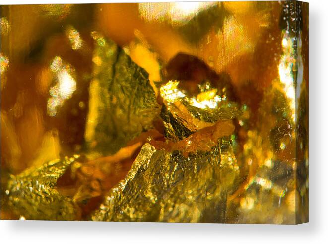 Real Gold Canvas Print featuring the photograph Flakes of Pure Gold by Randall Branham