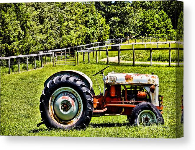 Tractor Canvas Print featuring the photograph Flat Out Broke by Colleen Kammerer