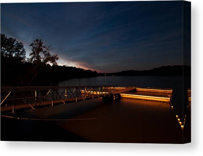 2013 Canvas Print featuring the photograph Floating dock at Deer Creek by Haren Images- Kriss Haren