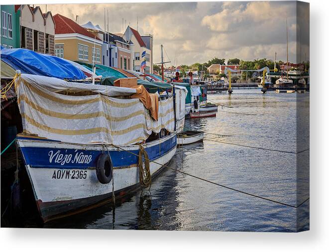 Floating Market Canvas Print featuring the photograph Floating Market Curacao by Stephen Kennedy