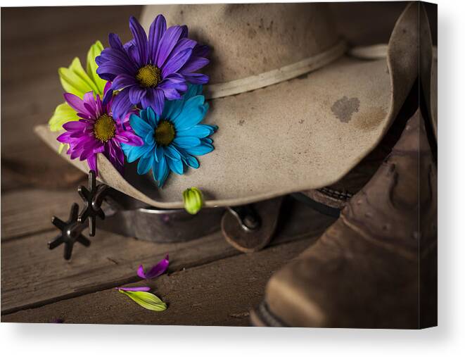 Landscapes Canvas Print featuring the photograph Flowered Hat by Amber Kresge