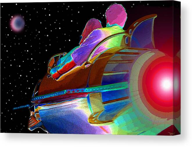 Art Canvas Print featuring the painting Fly me to the Moon by David Lee Thompson