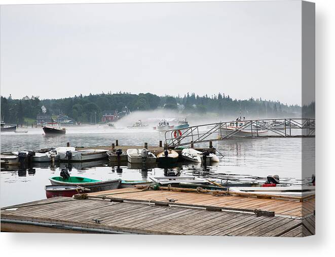 Bass Harbor Canvas Print featuring the photograph Fog Bound by John M Bailey