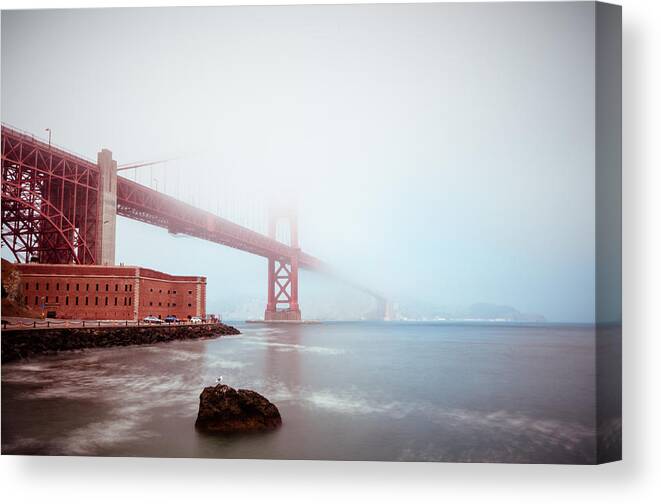 Bay Area Canvas Print featuring the photograph Foggy Bay by Brian Bonham