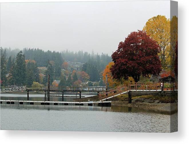 Gig Harbor Canvas Print featuring the photograph Foggy Day in October by E Faithe Lester