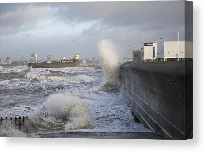 Fort Perch Canvas Print featuring the photograph Fort Perch Waves by Spikey Mouse Photography