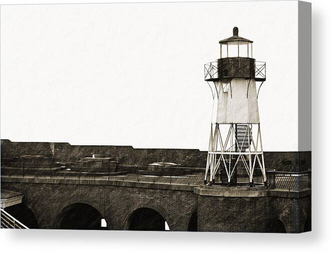 Brick Canvas Print featuring the photograph Fort Point Lighthouse by Holly Blunkall