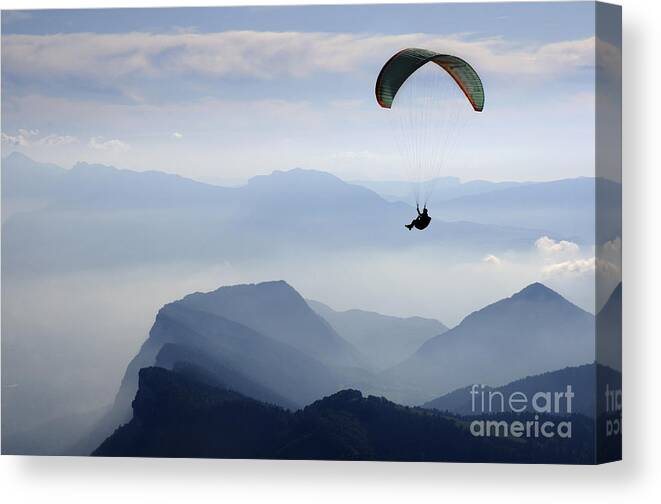 Paragliding Canvas Print featuring the photograph Freedom by Colin Woods