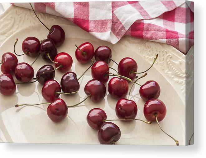 Cherries Canvas Print featuring the photograph Fresh Bing Cherries by Rich Franco