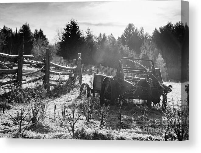 Frost Canvas Print featuring the photograph Frosty Barnyard by Cheryl Baxter