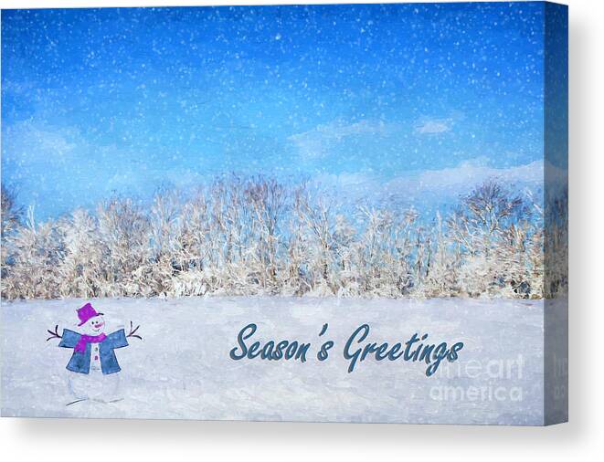 Frosty Canvas Print featuring the photograph Frosty Season's Greetings by Darren Fisher