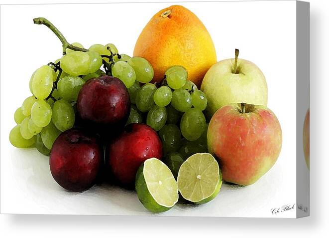 Grapes Canvas Print featuring the painting Fruit Salad by Cole Black
