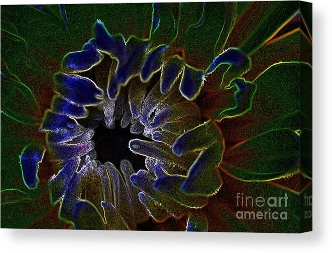 Abstract Canvas Print featuring the photograph Funky Flower by Judy Wolinsky