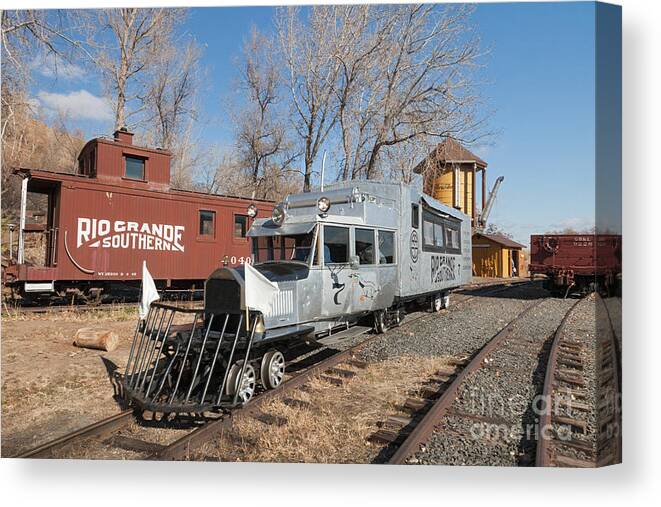 Colorado Canvas Print featuring the photograph Galloping Goose 7 in the Colorado Railroad Museum by Fred Stearns