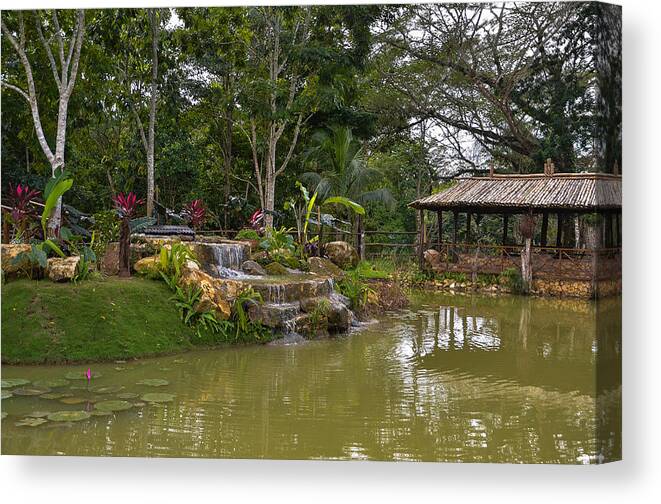 2014 Canvas Print featuring the photograph Gazebo view Good Hope Estate Jamaica by RobLew Photography