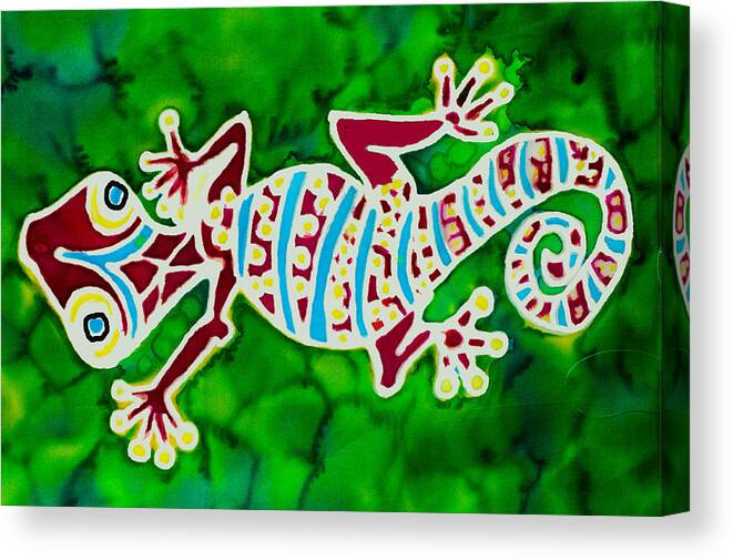 Gecko Canvas Print featuring the painting Gecko Rojo by Kelly Smith