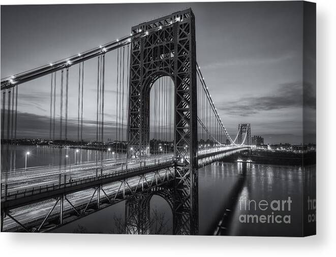 Clarence Holmes Canvas Print featuring the photograph George Washington Bridge Morning Twilight II by Clarence Holmes