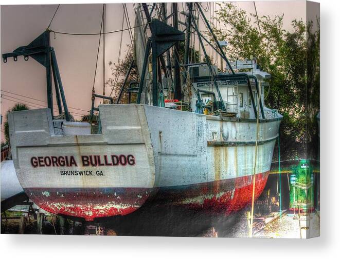 Boats Art Canvas Print featuring the photograph Georgia Bulldog by Dennis Baswell