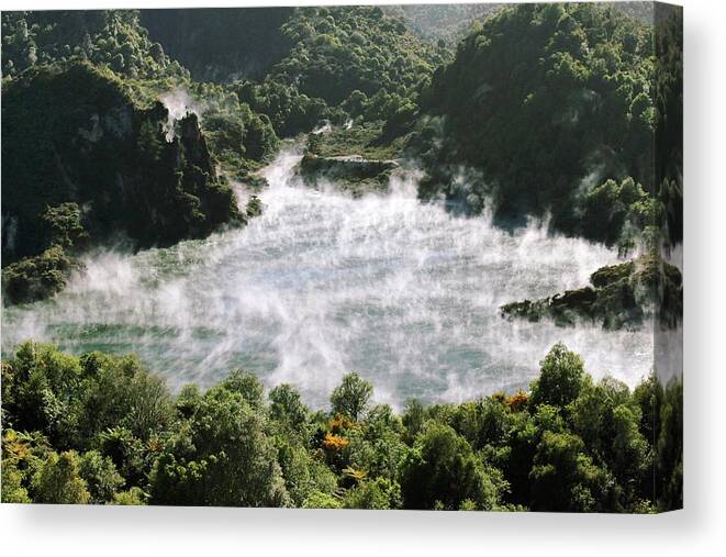 Lake Canvas Print featuring the photograph Geothermal Lake by Thierry Berrod, Mona Lisa Production/ Science Photo Library
