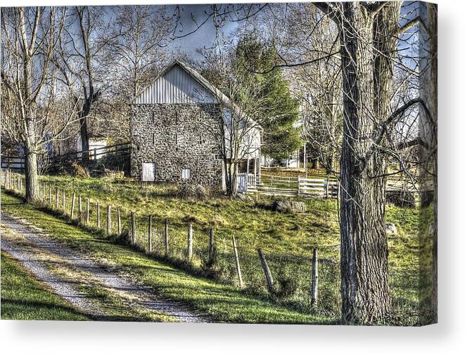 Gettysburg Canvas Print featuring the photograph Gettysburg at Rest - Sarah Patterson Farm Field Hospital Muted by Michael Mazaika