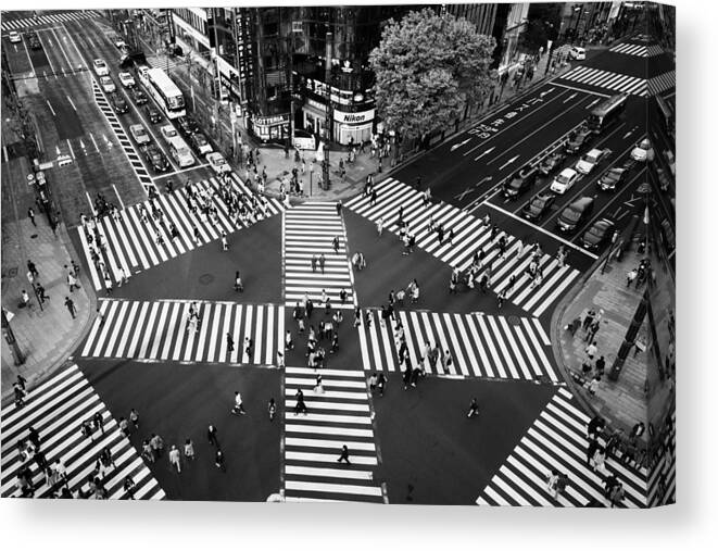 Ginza Canvas Print featuring the photograph Ginza by Shigehiro Ono