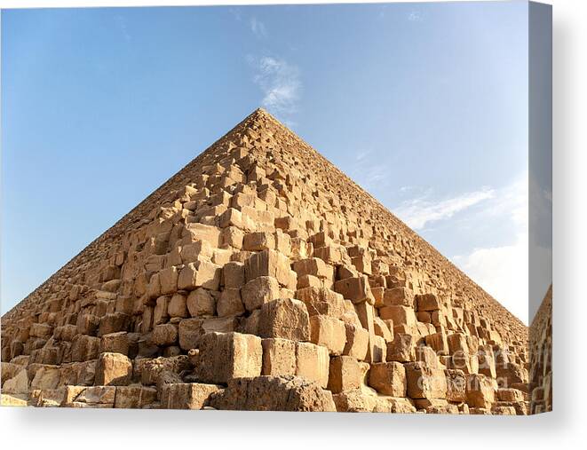 Africa Canvas Print featuring the photograph Giza pyramid detail by Jane Rix