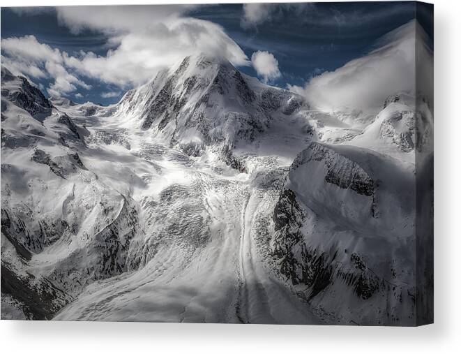 Switzerland Canvas Print featuring the photograph Glacial by Clara Gamito