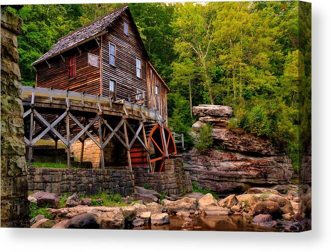 America Canvas Print featuring the photograph Glade Creek - Cooper's Mill by Gregory Ballos