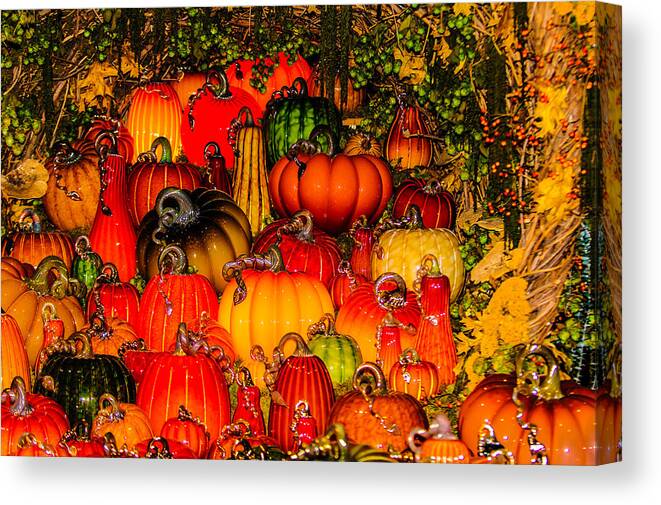 Pumpkins Canvas Print featuring the photograph Glass Pumpkins by Louis Dallara