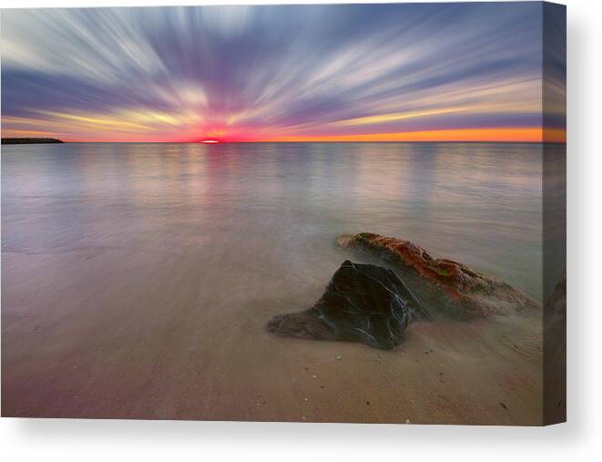 Seascape Canvas Print featuring the photograph Glenelg Rocks by Edmund Khoo Photography
