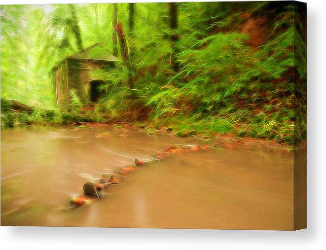Glowing Canvas Print featuring the photograph Glowing Stream by Maciej Markiewicz