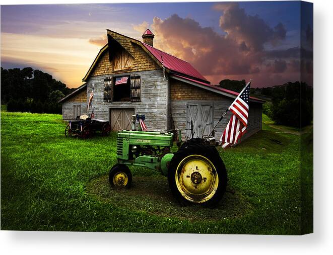 American Canvas Print featuring the photograph God Bless America by Debra and Dave Vanderlaan