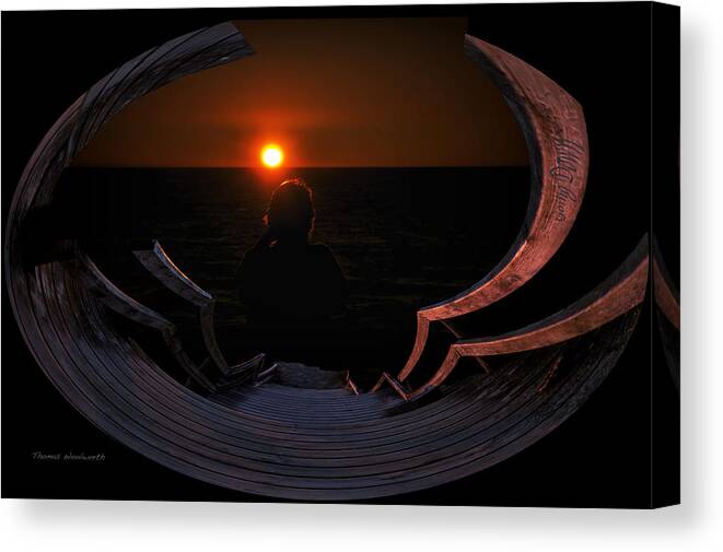 Little Planet Canvas Print featuring the photograph Going Down Oval Image by Thomas Woolworth