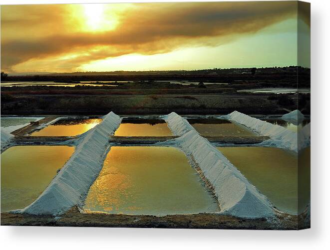 Tranquility Canvas Print featuring the photograph Gold Salt by José Luís Pulido