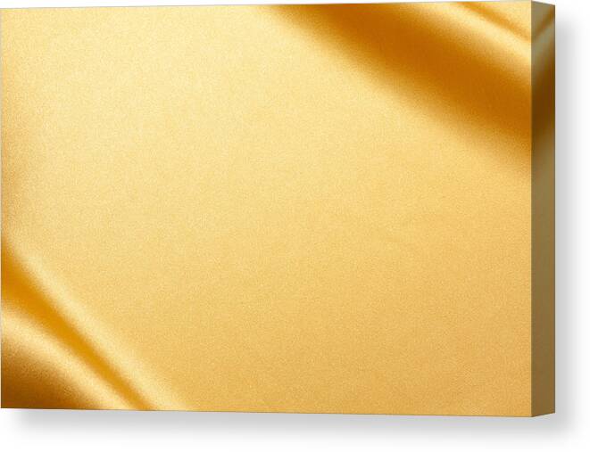 Curve Canvas Print featuring the photograph Gold Satin background textured by Hudiemm